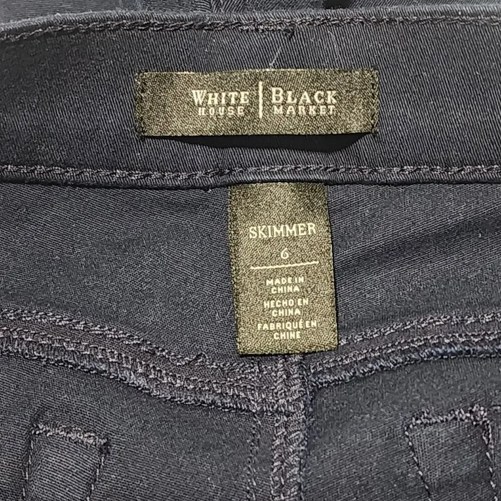 White House Black Market Blue Skimmer Cropped Pants Women's Size 6
